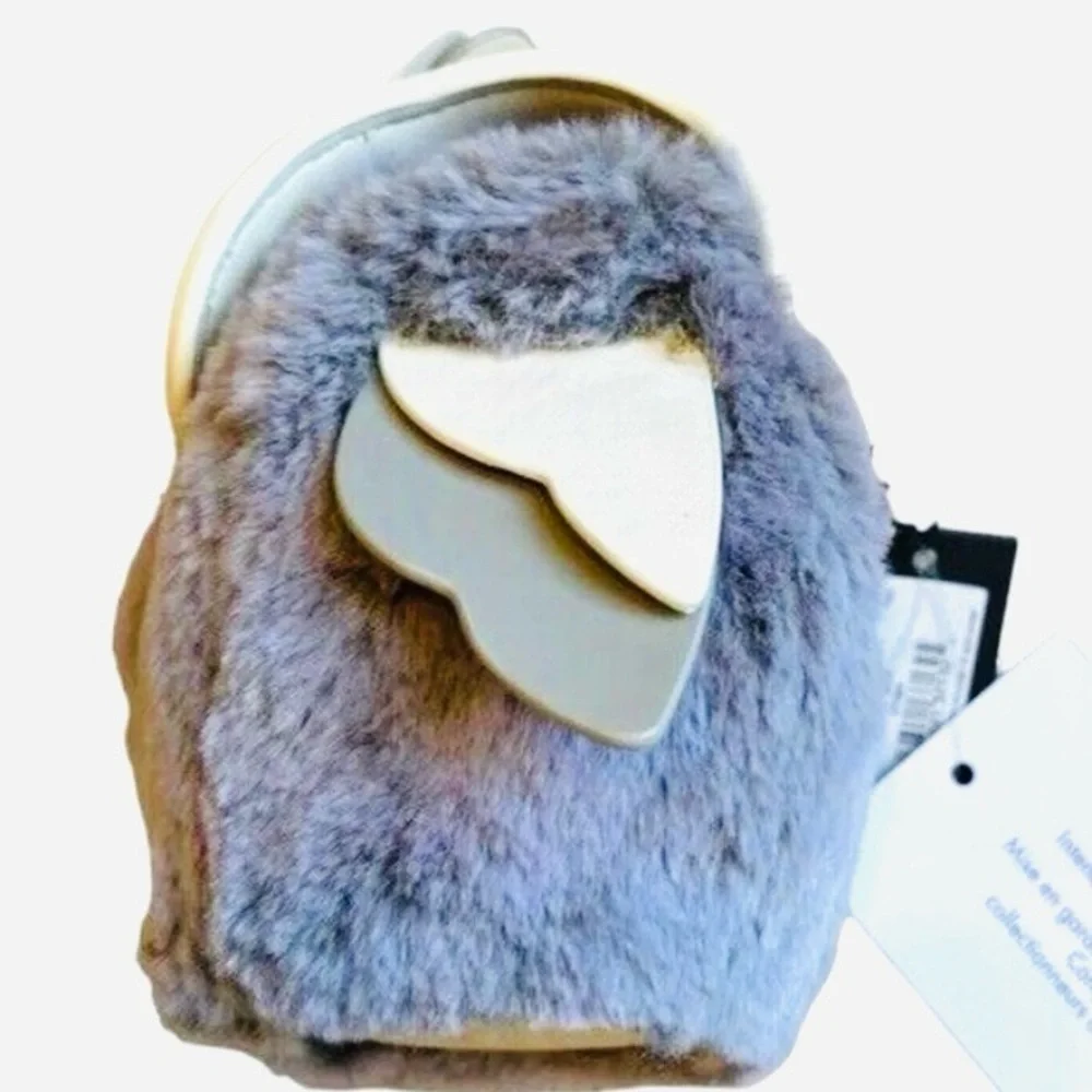 Kate Spade Grey and White Owl Bag charm keychain accessories pouch - NWT